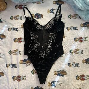 Victoria’s Secret Black Velvet Bodysuit